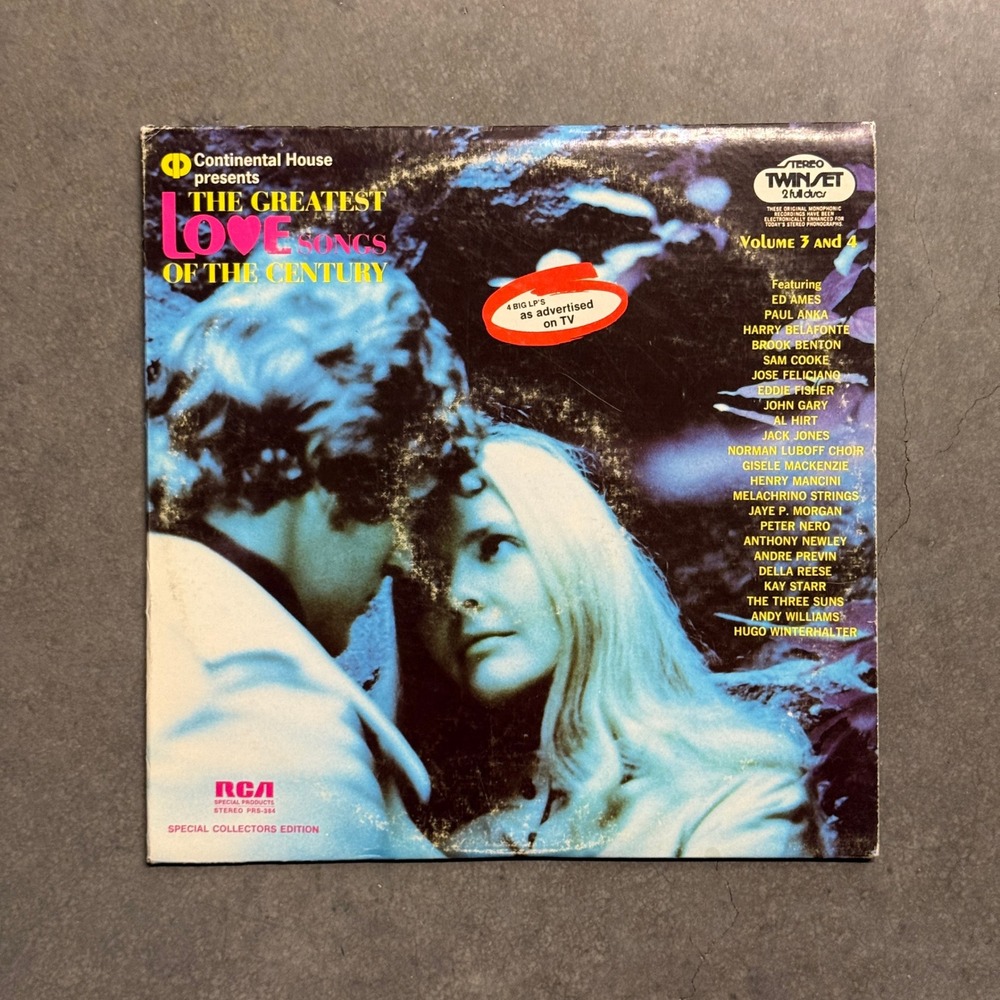 Greatest Love Songs of the Century Vol 3 & 4 RCA 2-LP Vinyl Sam Cooke Paul Anka